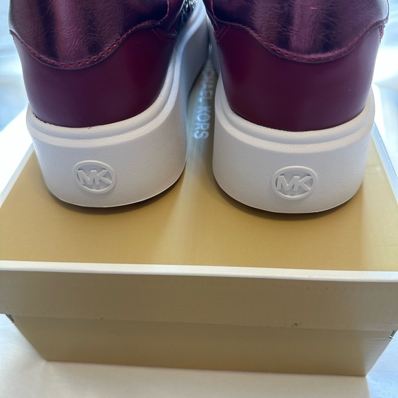 Michael Kors Deep Red Studded Sneakers - Picture 7 of 13